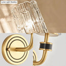 GobekUsa Retro Crystal Wall Sconce - 1 Light Brass Fixture for Living Room