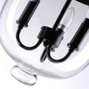 GobekUsa Glass Bucket Pendant Light Retro Dining Room Foyer Black/Rust LED Fixture