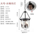 GobekUsa Glass Bucket Pendant Light Retro Dining Room Foyer Black/Rust LED Fixture