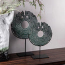 GobekUsa Geometric Totem Resin Statue | Chinese Retro Home Decor Accessory