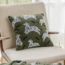 Retro dark green zebra embroidered jacquard luxury pillow cover bedroom by Decorbites