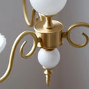 GobekUsa Cream White Led Chandeliers, Retro Copper Pendant Light for Home Decor