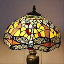Retro Glass Tiffany-Style Lamp Featuring Dragonfly Glasswork