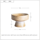 Retro floral speckled beige & white ceramic footed bowl dining room by Decorbites