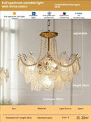 GobekUsa Glass Dining Room Chandelier: Retro French Style for Living & Master Bedroom