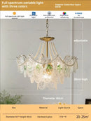 GobekUsa Glass Dining Room Chandelier: Retro French Style for Living & Master Bedroom