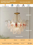 GobekUsa Glass Dining Room Chandelier: Retro French Style for Living & Master Bedroom