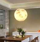GobekUsa Full Moon Chandelier: Nordic Retro Ball Pendant Light for Modern Home Decor
