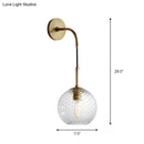 GobekUsa Retro Glass Globe Wall Lamp: Pink/Yellow/Blue with Brass Finish