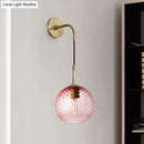 GobekUsa Retro Glass Globe Wall Lamp: Pink/Yellow/Blue with Brass Finish