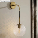 GobekUsa Retro Glass Globe Wall Lamp: Pink/Yellow/Blue with Brass Finish