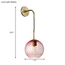 GobekUsa Retro Glass Globe Wall Lamp: Pink/Yellow/Blue with Brass Finish