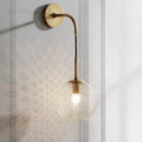 GobekUsa Retro Glass Globe Wall Lamp: Pink/Yellow/Blue with Brass Finish