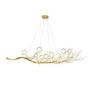 GobekUsa Bird Nest LED Chandelier: Retro Iron Branch Pendant Lighting for Dining Room