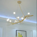 GobekUsa Bird Nest LED Chandelier: Retro Iron Branch Pendant Lighting for Dining Room