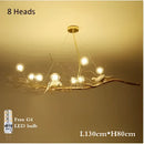 GobekUsa Bird Nest LED Chandelier: Retro Iron Branch Pendant Lighting for Dining Room