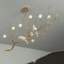 GobekUsa Bird Nest LED Chandelier: Retro Iron Branch Pendant Lighting for Dining Room