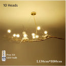 GobekUsa Bird Nest LED Chandelier: Retro Iron Branch Pendant Lighting for Dining Room