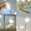 GobekUsa Bird Nest LED Chandelier: Retro Iron Branch Pendant Lighting for Dining Room