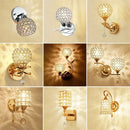 GobekUsa Crystal Wall Sconce: Retro Luxury for Living Room, Balcony, or Aisle Lighting