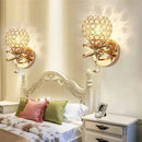 GobekUsa Crystal Wall Sconce: Retro Luxury for Living Room, Balcony, or Aisle Lighting