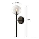 GobekUsa Clear Glass Ball Long Wall Sconce - Retro Style for Living Room, Bedroom, Kitchen