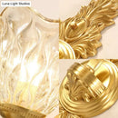 GobekUsa Retro Crystal Flower Wall Lamp - 1 Light Gold Flush Sconce for Living Room