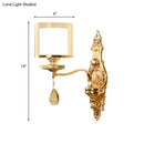GobekUsa Retro Gold Wall Sconce with Clear and Frosted Glass Shade - 1 Light Wall Mount Lamp for Living Room