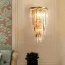 GobekUsa Retro Gold Waterfall Sconce – Wall Mounted Crystal Lighting for Hallway (3 Lights)