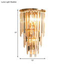 GobekUsa Retro Gold Waterfall Sconce – Wall Mounted Crystal Lighting for Hallway (3 Lights)