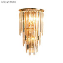 GobekUsa Retro Gold Waterfall Sconce – Wall Mounted Crystal Lighting for Hallway (3 Lights)