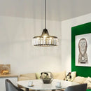 GobekUsa Crystal LED Pendant Light: Retro Gold Lampshade for Living Room, Bedroom, Dining Room