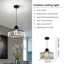 GobekUsa Crystal LED Pendant Light: Retro Gold Lampshade for Living Room, Bedroom, Dining Room