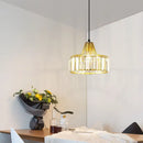 GobekUsa Crystal LED Pendant Light: Retro Gold Lampshade for Living Room, Bedroom, Dining Room
