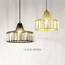 GobekUsa Crystal LED Pendant Light: Retro Gold Lampshade for Living Room, Bedroom, Dining Room