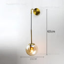 GobekUsa Glass Ball Wall Lamp - Nordic Retro LED Lighting Fixture