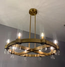 GobekUsa Glass Chandelier Pendant Lamp with E14 LED, Chrome Finish, Retro Design