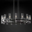 GobekUsa Glass Chandelier Pendant Lamp with E14 LED, Chrome Finish, Retro Design