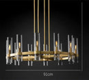 GobekUsa Glass Chandelier Pendant Lamp with E14 LED, Chrome Finish, Retro Design