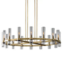 GobekUsa Glass Chandelier Pendant Lamp with E14 LED, Chrome Finish, Retro Design