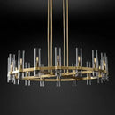 GobekUsa Glass Chandelier Pendant Lamp with E14 LED, Chrome Finish, Retro Design