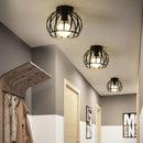 Retro gold iron cage ceiling lamp for bedroom warm glow lighting by Decorbites