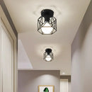 Retro gold iron cage ceiling lamp for bedroom warm glow lighting by Decorbites