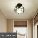 Retro gold iron cage ceiling lamp for bedroom warm glow lighting by Decorbites