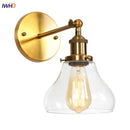 GobekUsa Gold LED Wall Sconces Iron Loft Retro Home Bedroom Lamp