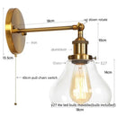 GobekUsa Gold LED Wall Sconces Iron Loft Retro Home Bedroom Lamp