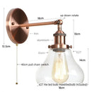 GobekUsa Gold LED Wall Sconces Iron Loft Retro Home Bedroom Lamp