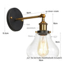 GobekUsa Gold LED Wall Sconces Iron Loft Retro Home Bedroom Lamp