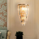 GobekUsa Retro Gold Waterfall Sconce – Wall Mounted Crystal Lighting for Hallway (3 Lights)