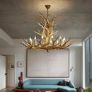 GobekUsa Antler LED Chandeliers: Creative Retro Resin Pendant Lamps for Home & Hospitality Lighting